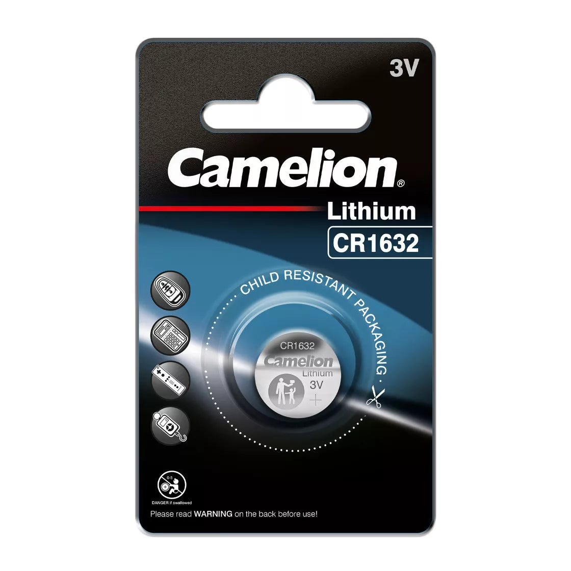 Mikro ličio elementas CR1632, 3V, CAMELION, 1 vnt.
