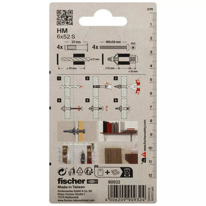 Ankeris Fischer, GKP 6x52, 4 vnt.