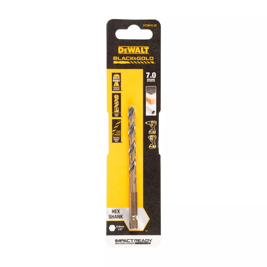 Grąžtas metalui HEX 1/4, 7,0 mm, DeWALT