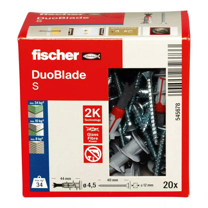 Kaiščiai gipso kart. DUOBLADE su medvaržčiais, FISCHER, 20 vnt.