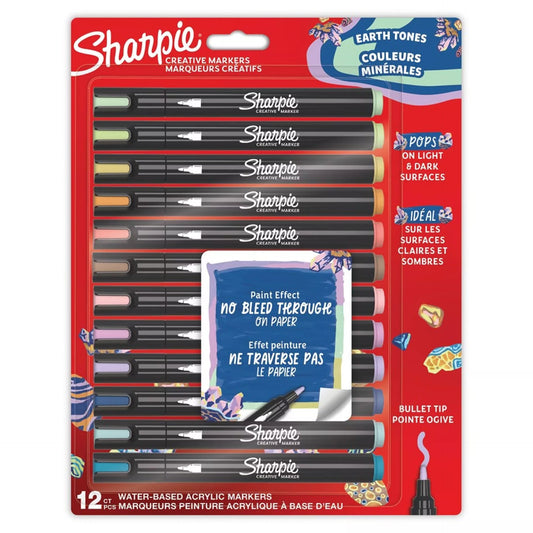 Kūrybinių markerių rinkinys, apvalus antgalis, SHARPIE, 12 vnt.