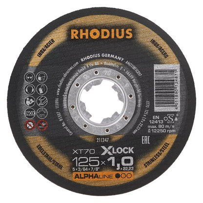 Met.pj. diskas XT70 125x1,5x22,23 X-LOCK
