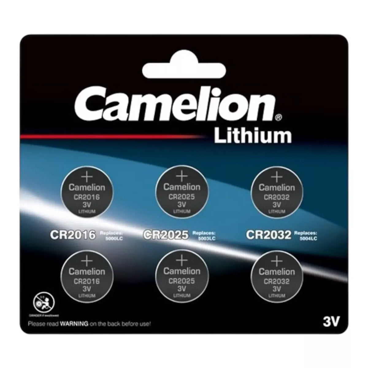 Mikro ličio elementų rinkinys 2xCR2032, 2xCR2025, 2xCR2016, 3V, CAMELION, 6 vnt.