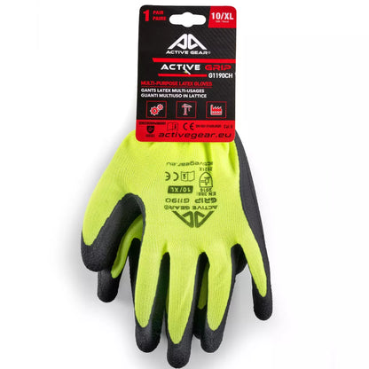 Pirštinės aplietos lateksu Active Grip, 9/L, ACTIVE GEAR