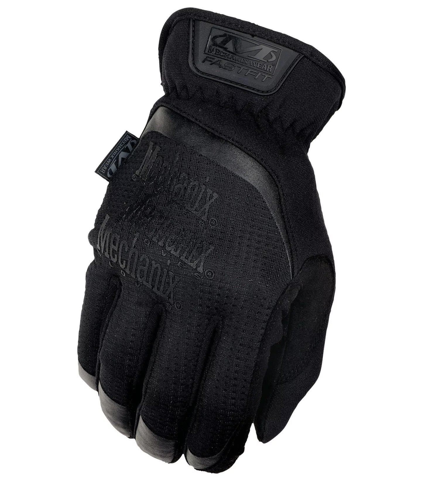 Pirštinės Mechanix FastFit® juodos, M dydis. Rauktas rankogalis, 0.6 mm dirbtinė oda, TrekDry®, touchscreen technologija