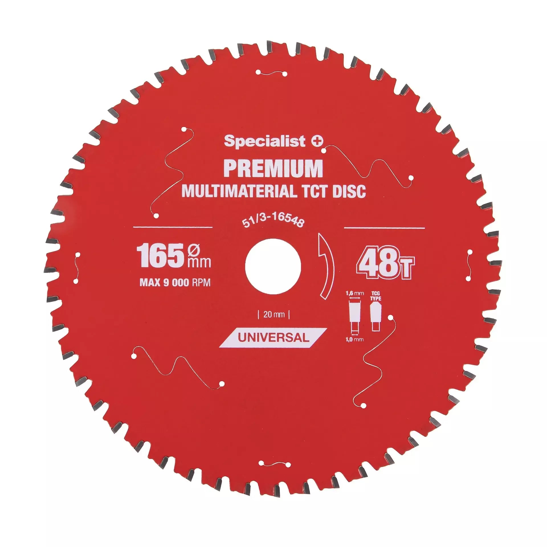 Pjovimo diskas 165x48Tx20mm, Multimaterial PREMIUM, SPECIALIST+