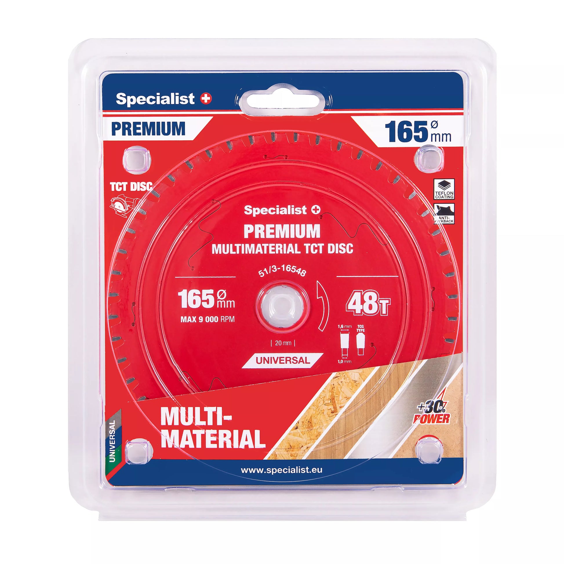 Pjovimo diskas 165x48Tx20mm, Multimaterial PREMIUM, SPECIALIST+