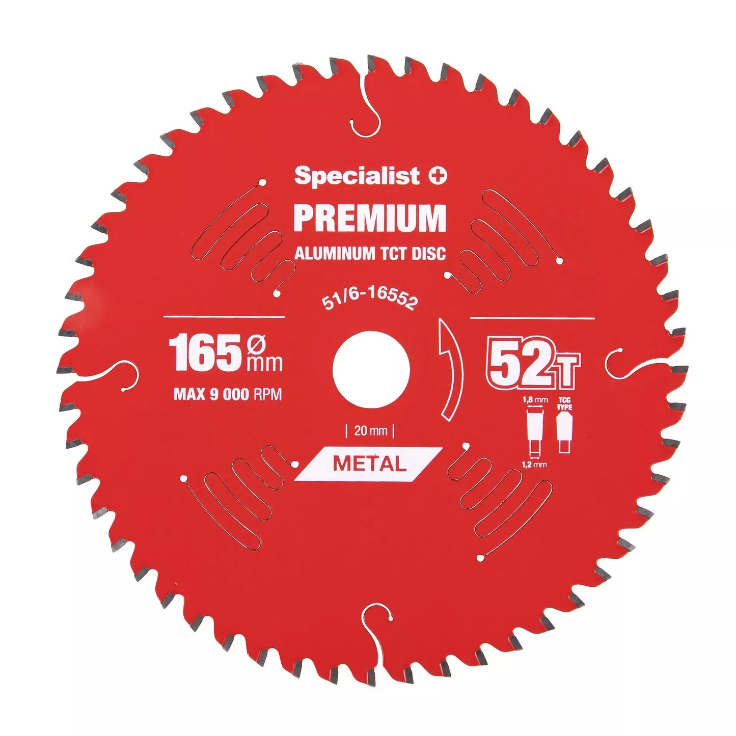 Pjovimo diskas 165x52Tx20mm, Aluminium PREMIUM, SPECIALIST+