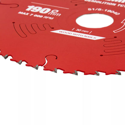 Pjovimo diskas 190x40Tx30mm, Demolition PREMIUM, SPECIALIST+
