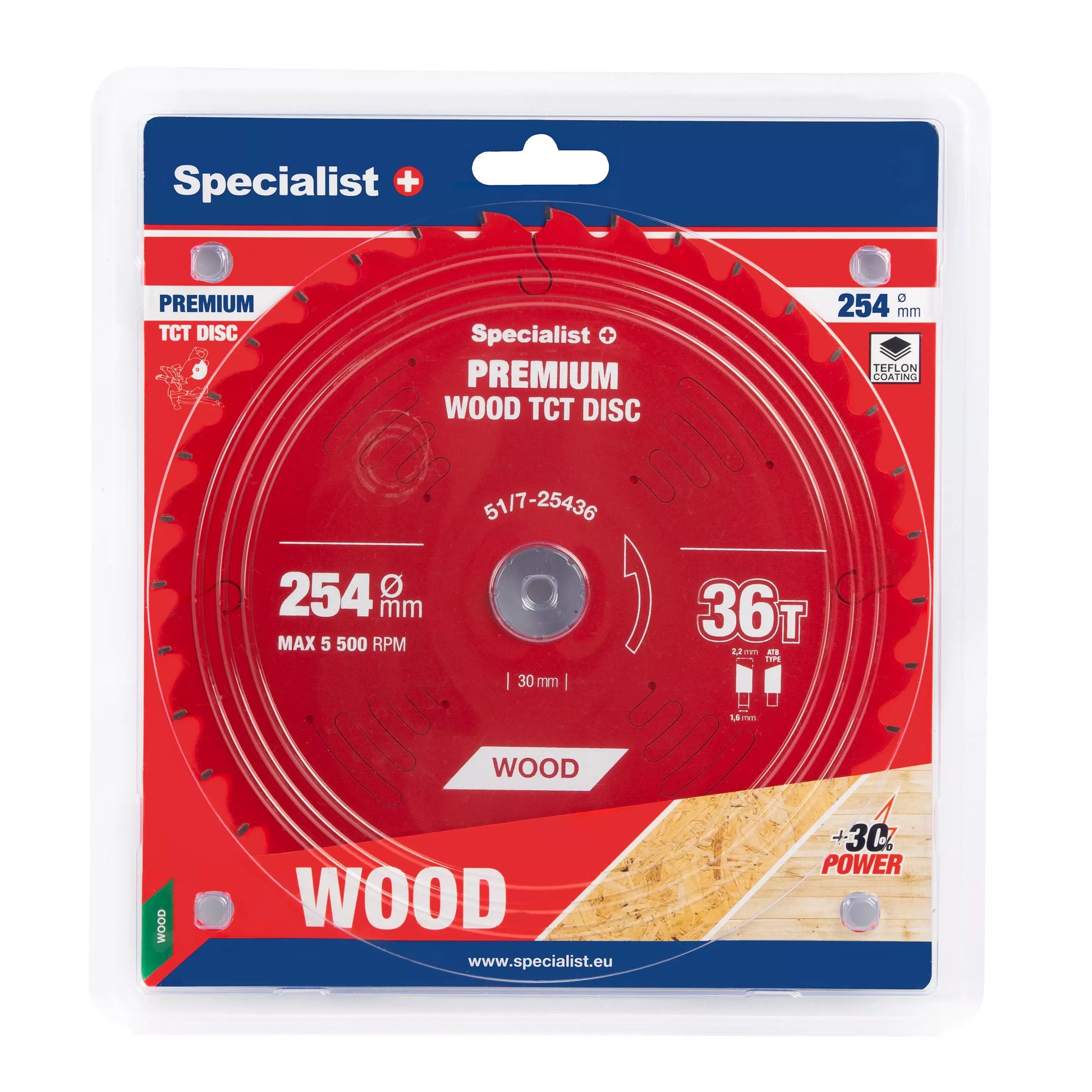 Pjovimo diskas 254x36Tx30mm, Wood PREMIUM, SPECIALIST+