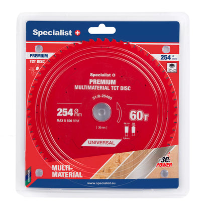 Pjovimo diskas 254x60Tx30mm, Multimaterial PREMIUM, SPECIALIST+