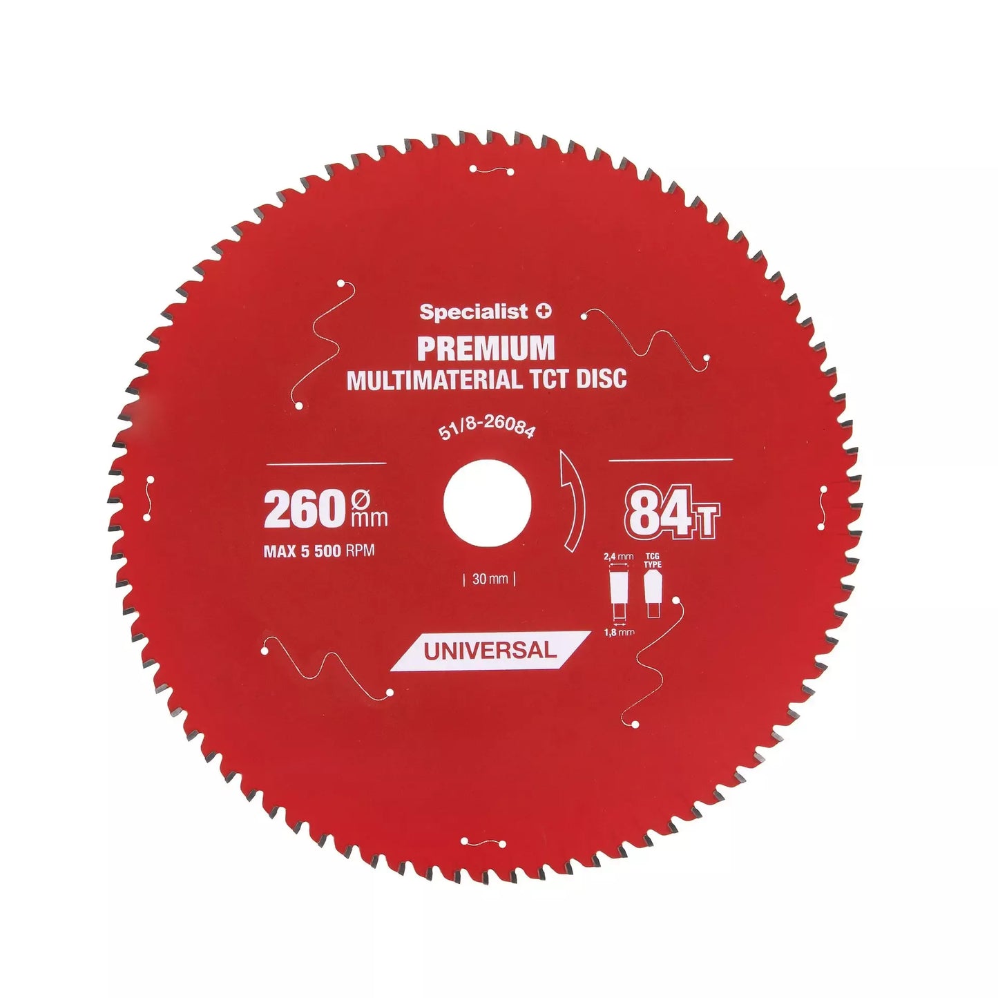 Pjovimo diskas 260x84Tx30mm, Multimaterial PREMIUM, SPECIALIST+