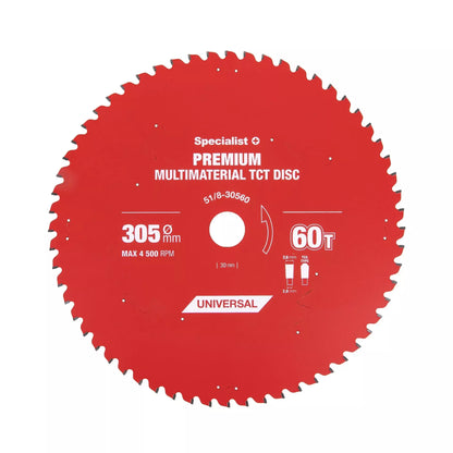 Pjovimo diskas 305x60Tx30mm, Multimaterial PREMIUM, SPECIALIST+
