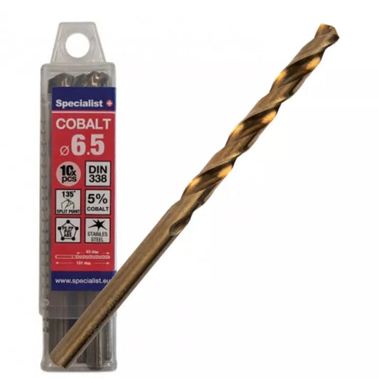 SPECIALIST+ metalo grąžtas COBALT, 6.5 mm, 10 vnt.