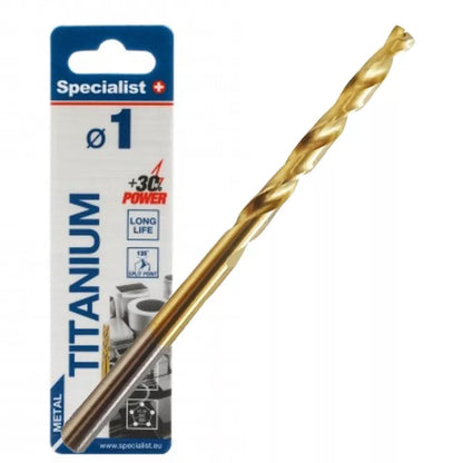 SPECIALIST+ metalo grąžtas TITAN, 1 mm, 2 vnt.
