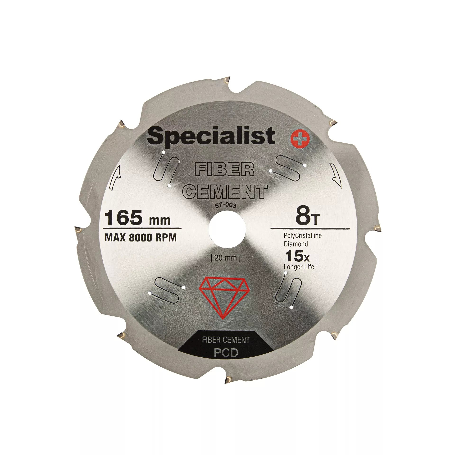 SPECIALIST+ pj. diskas pluošt. cementui, 8T 165 x 20 mm