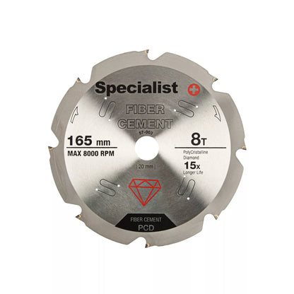 SPECIALIST+ pj. diskas pluošt. cementui, 8T 165 x 20 mm