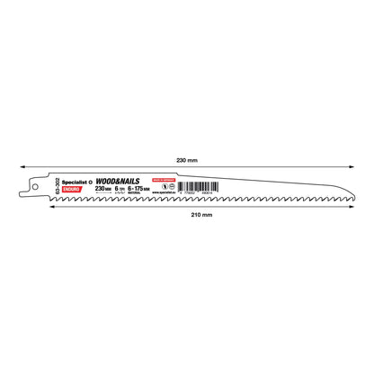SPECIALIST+ ties. pjūklas medienai su vinimis, 230 mm, 6TPI