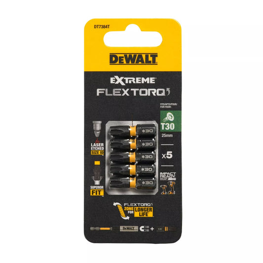 Sukimo antgaliukai FLEXTORQ T30 25 mm, DeWALT, 5 vnt.